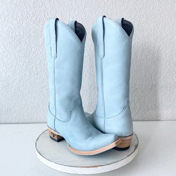 Lane EMMA JANE Womens Cowboy Boots 6.5 Western Light Blue Cowgirl Mid Calf Tall - Picture 11 of 11